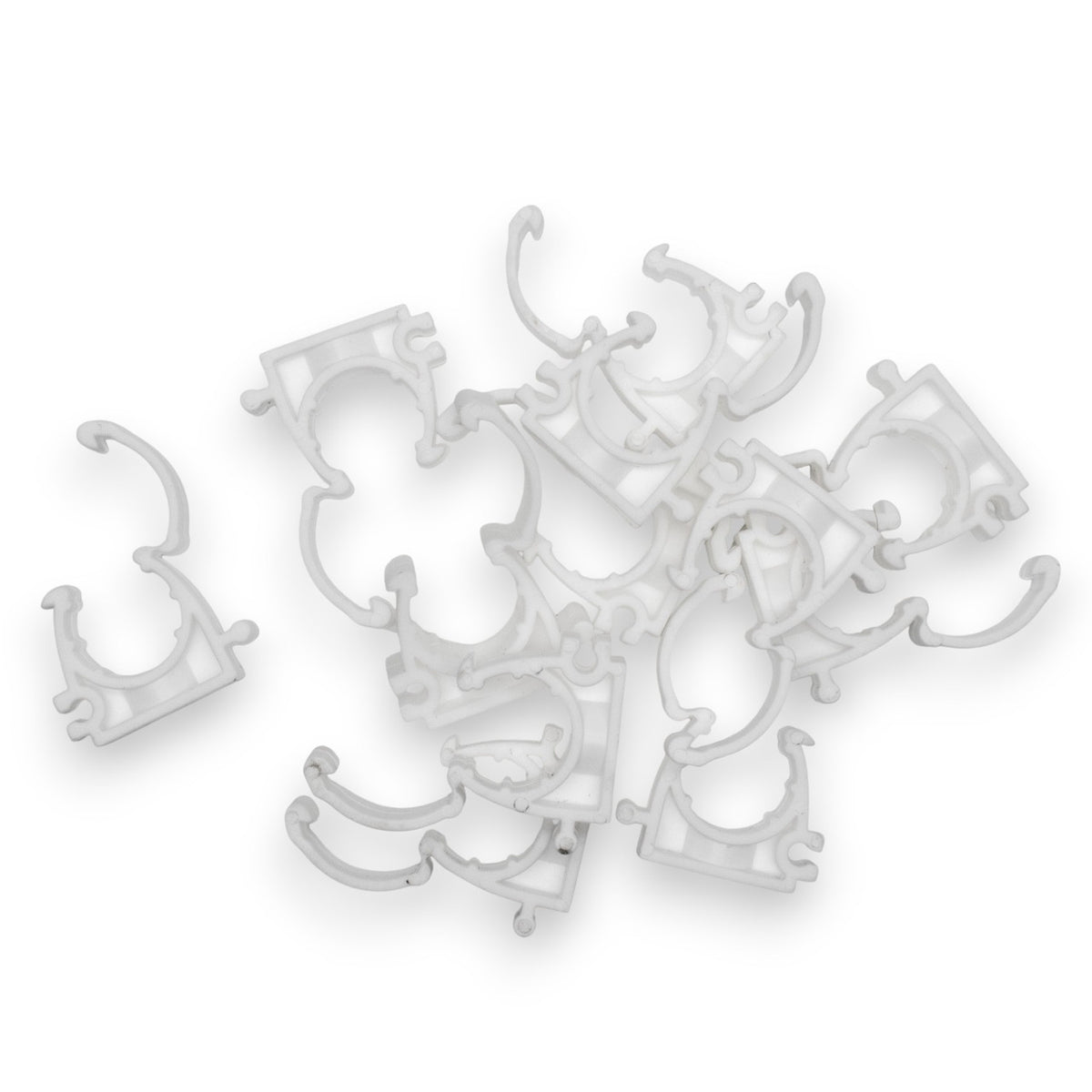 White Hinged Pipe clip for 20mm Pipe (50)
