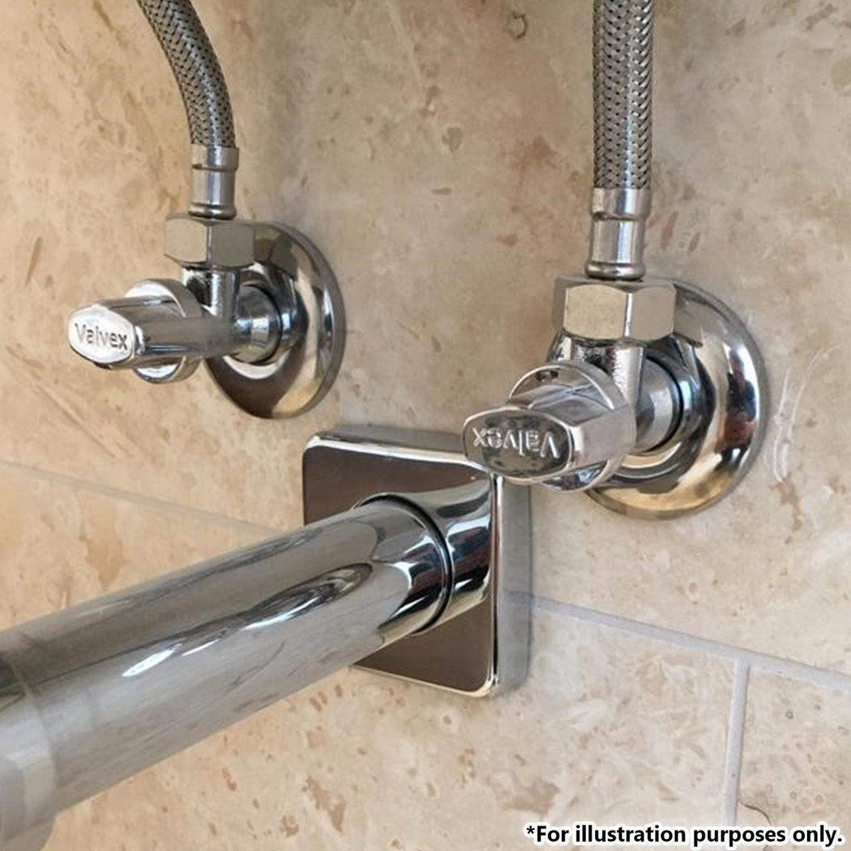 Valvex EKO Wall Mounted Angle Valve Close up Fitted Example