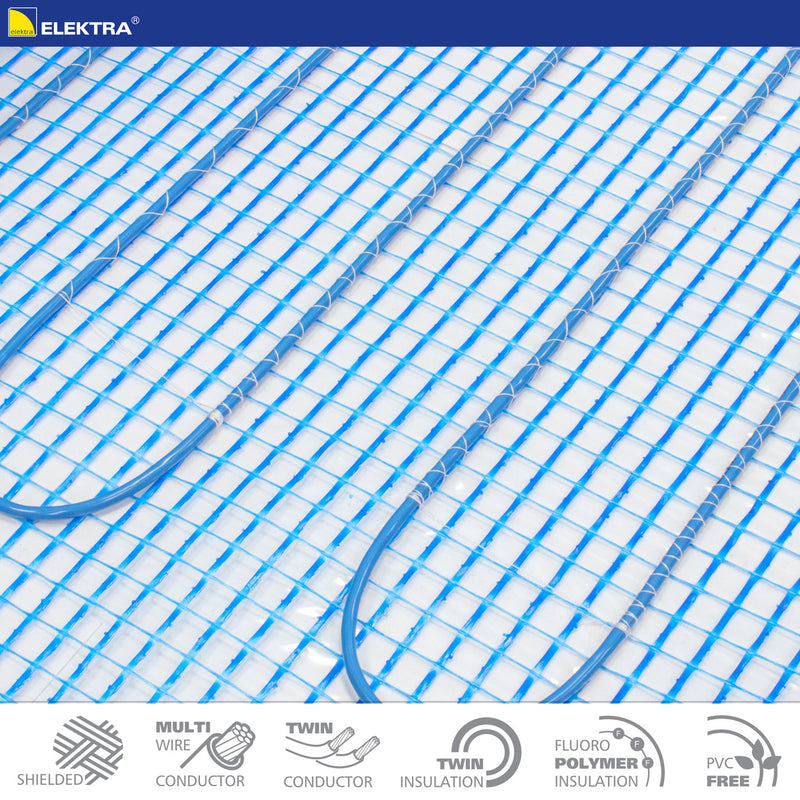 Close-up diagram of Elektra MD heating cable spacing