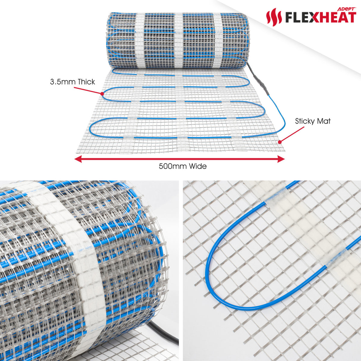 Flexheat Underfloor Heating Sticky Mat Kit - 160W