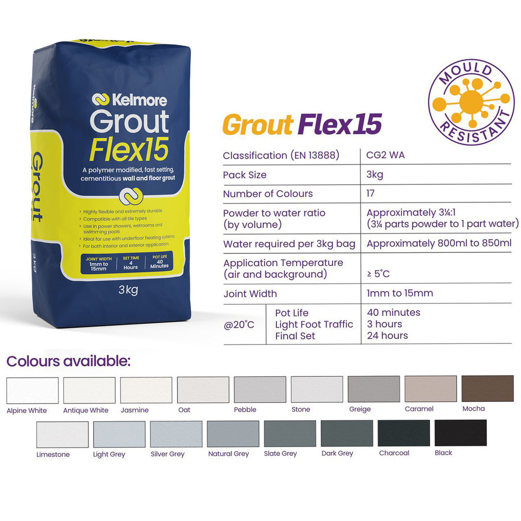 Kelmore Grout Flex15 Colour Choices