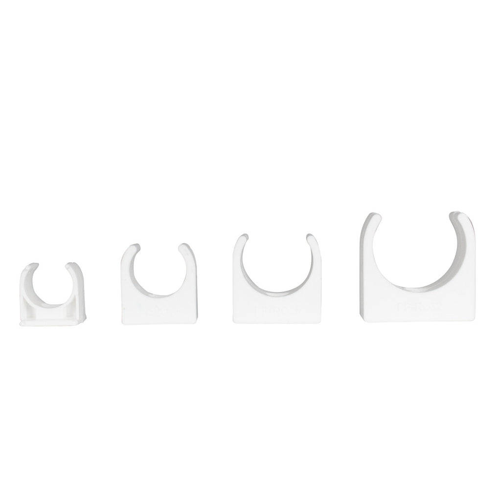 TekTools White Plastic Open Pipe Clips