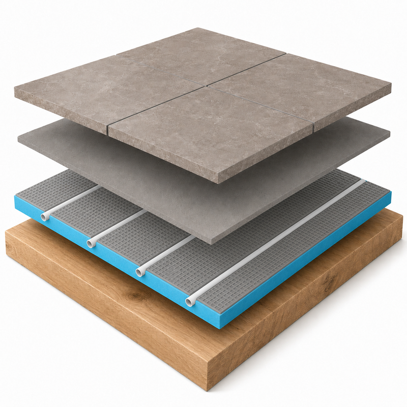 Typical AD-CXPS overlay floor build-up