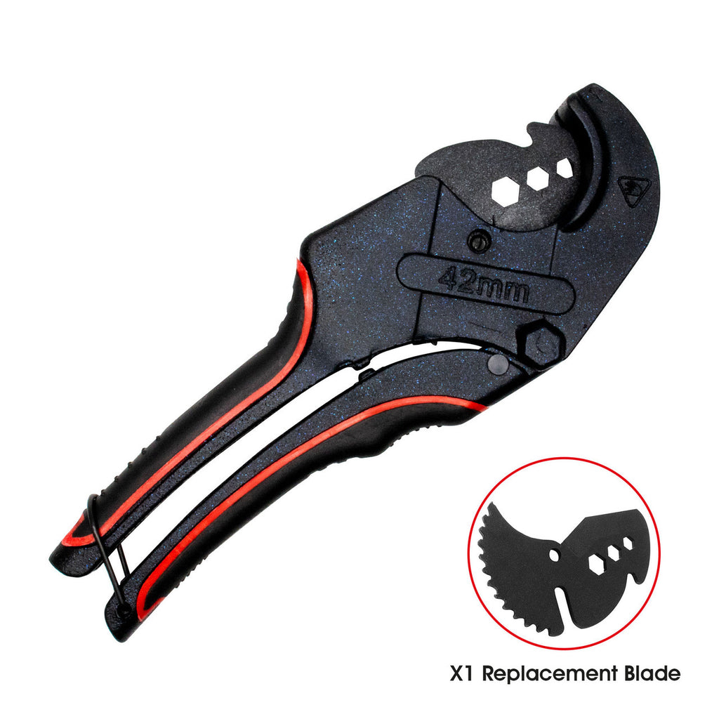 TekTools Pipe Cutting 16–42mm Ratchet Cutter – Includes Replacement Blade