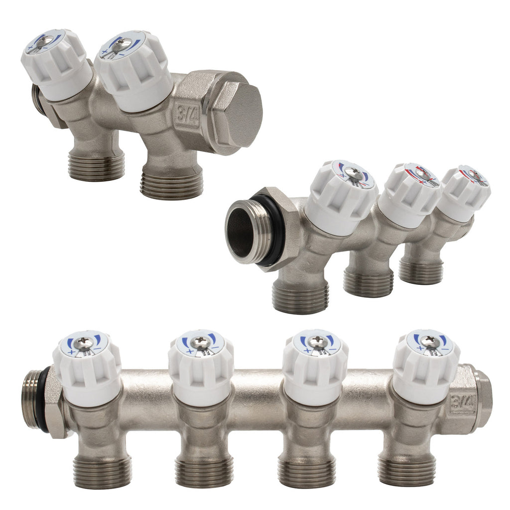 Potable Manifolds showing 2, 3 and 4 ports.