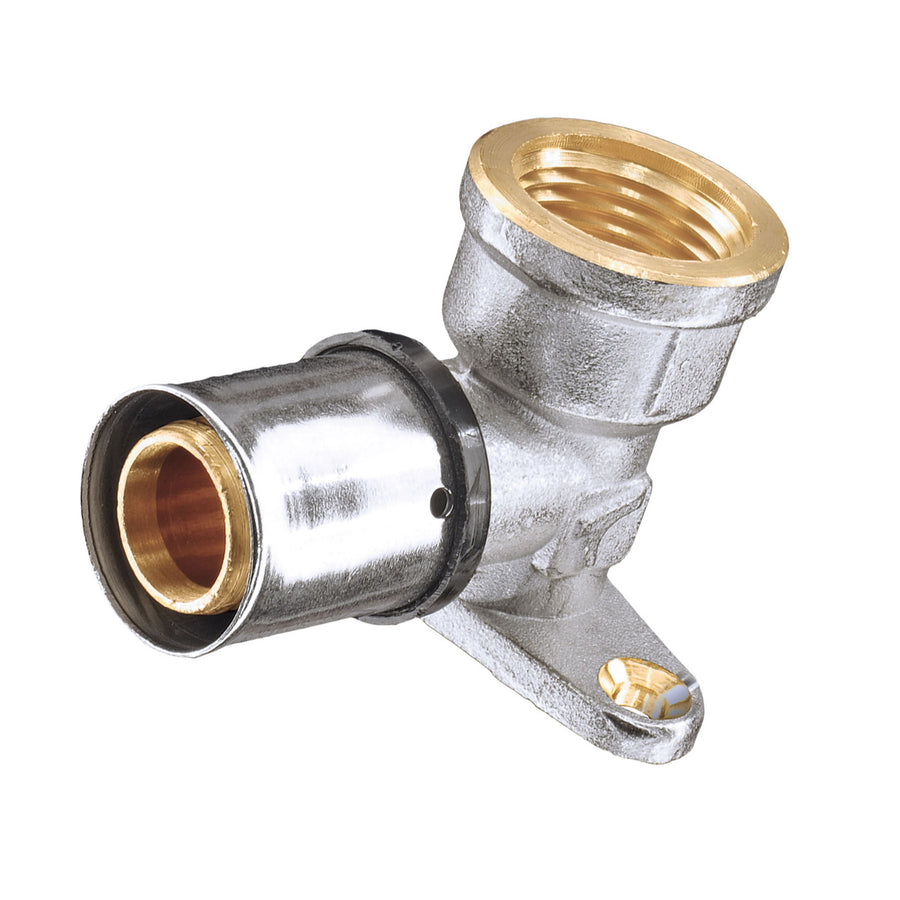 20mm x1/2"MLCP Brass Press Wall Plate Elbow with 1/2" Female Adaptor