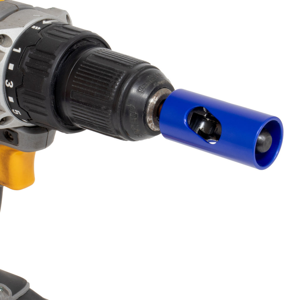 TekTools Reamer Bevelling Kit - 16,20,25,32mm -  Attachment on drill close up