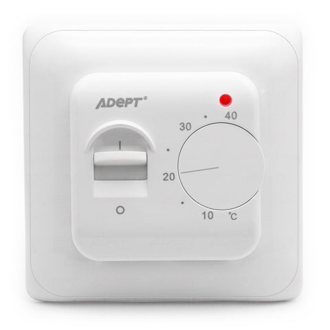 White Manual Thermostat for Electric Underfloor Heating