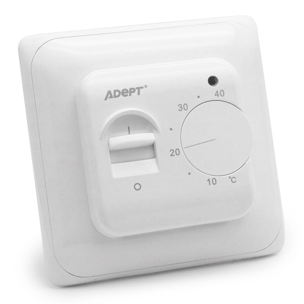 Adept T2500W Manual Control Thermostat for Electric and Water Underfloor Heating