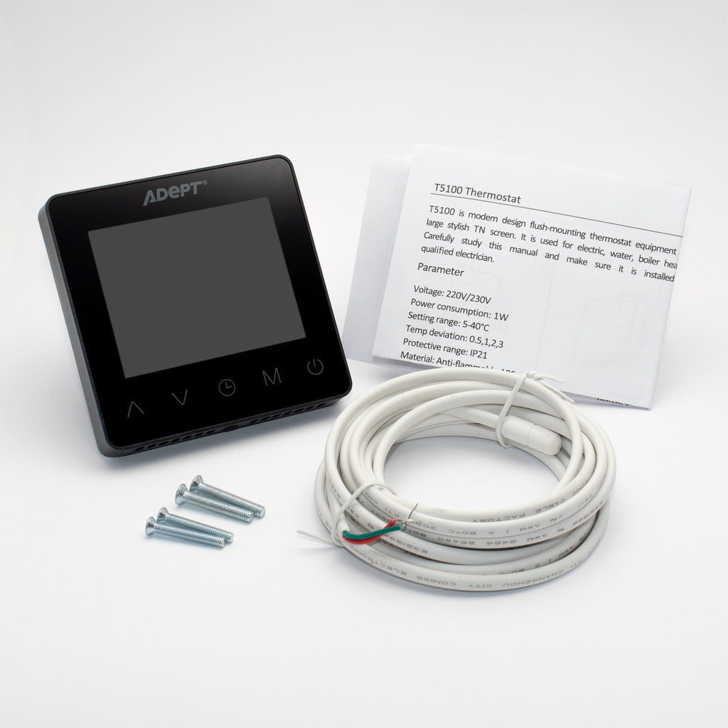 Adept T5100 Programmable Thermostat - Black