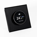 Adept Smart Dial WiFi Thermostat - Black Angled View Of Home Screen