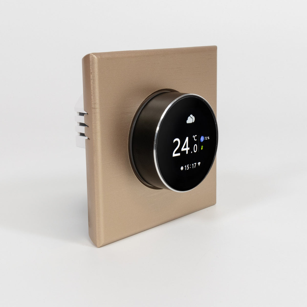 Adept Smart Dial WiFi Thermostat - Gold - Stand By Mode Angled View