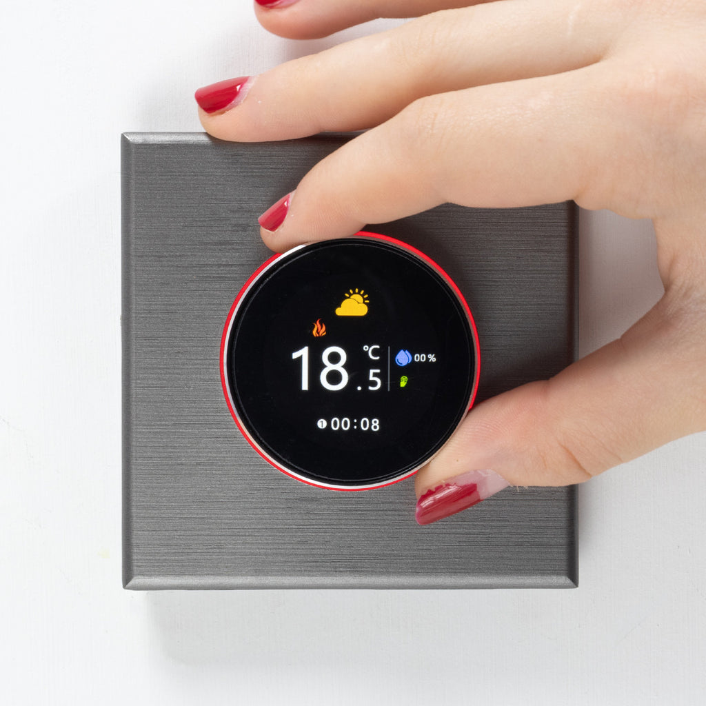 Call Screen Dial WiFi Smart Dial Thermostat for Underfloor Heating - Silver – Uheat ...