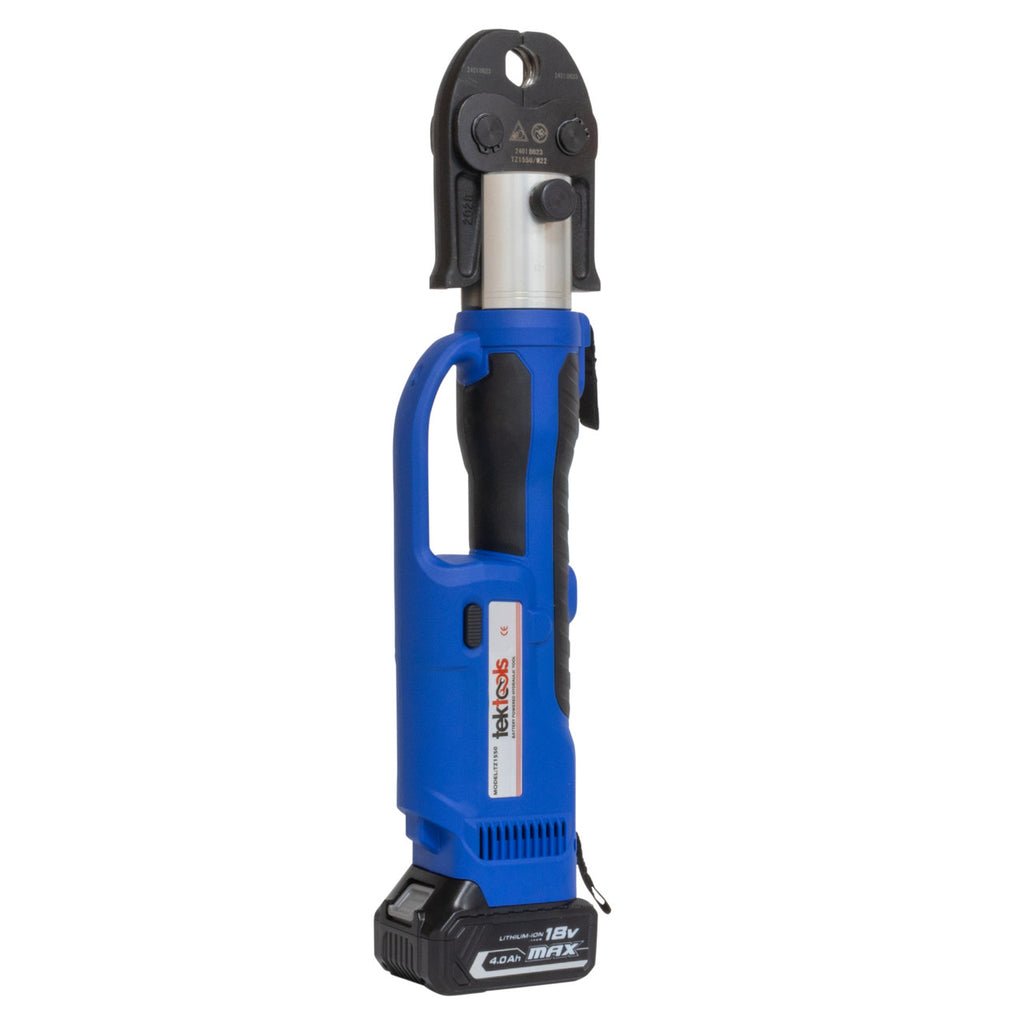 TekTools TZ1550 Cordless Press Tool -(With Charger & 2 Batteries) Tool With Jaw Attached