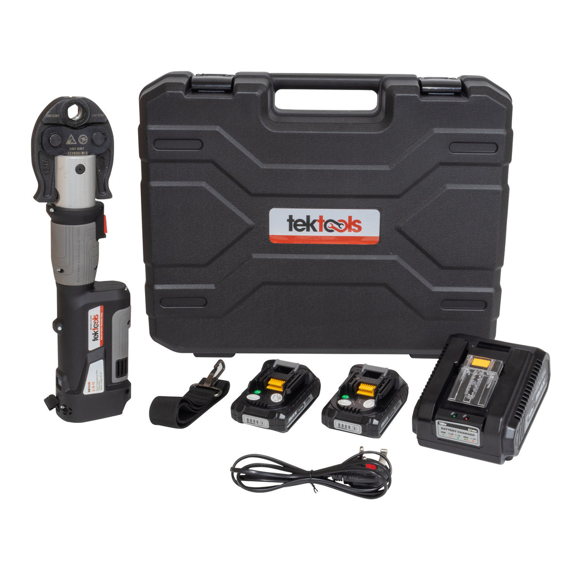 TekTools TZ1930 Cordless Press Tool - (With Charger & 2 Batteries) - Full Kit