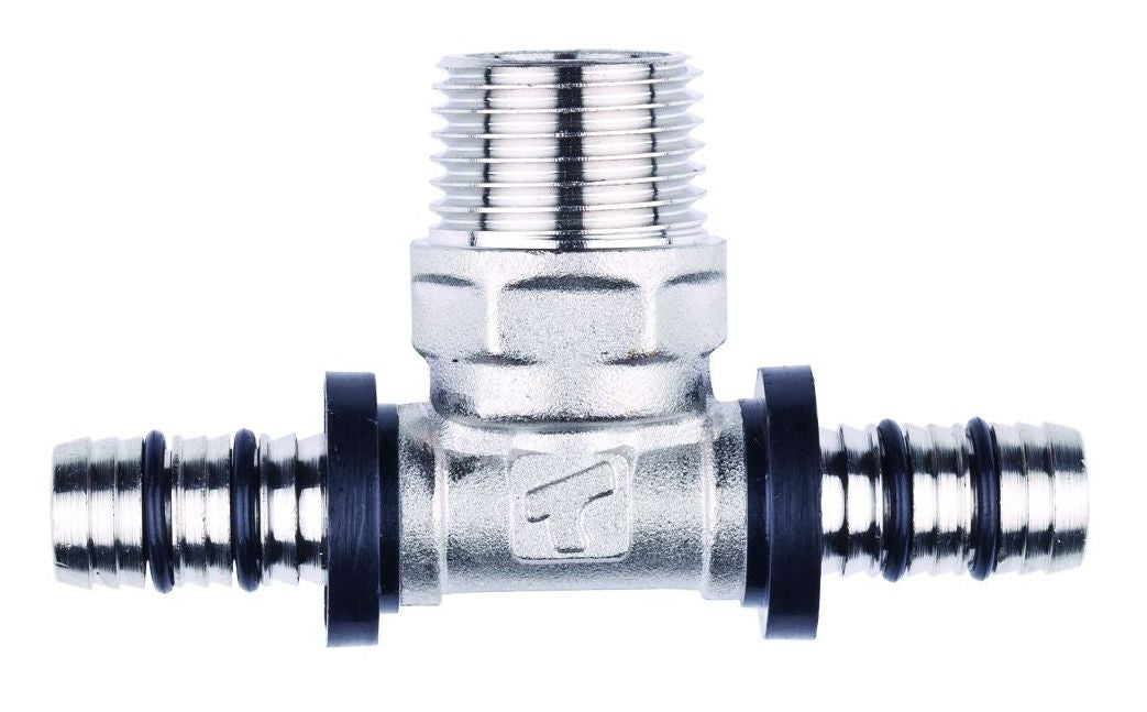 16x16x1/2" Brass Press Tee with 1/2" Male Adaptor