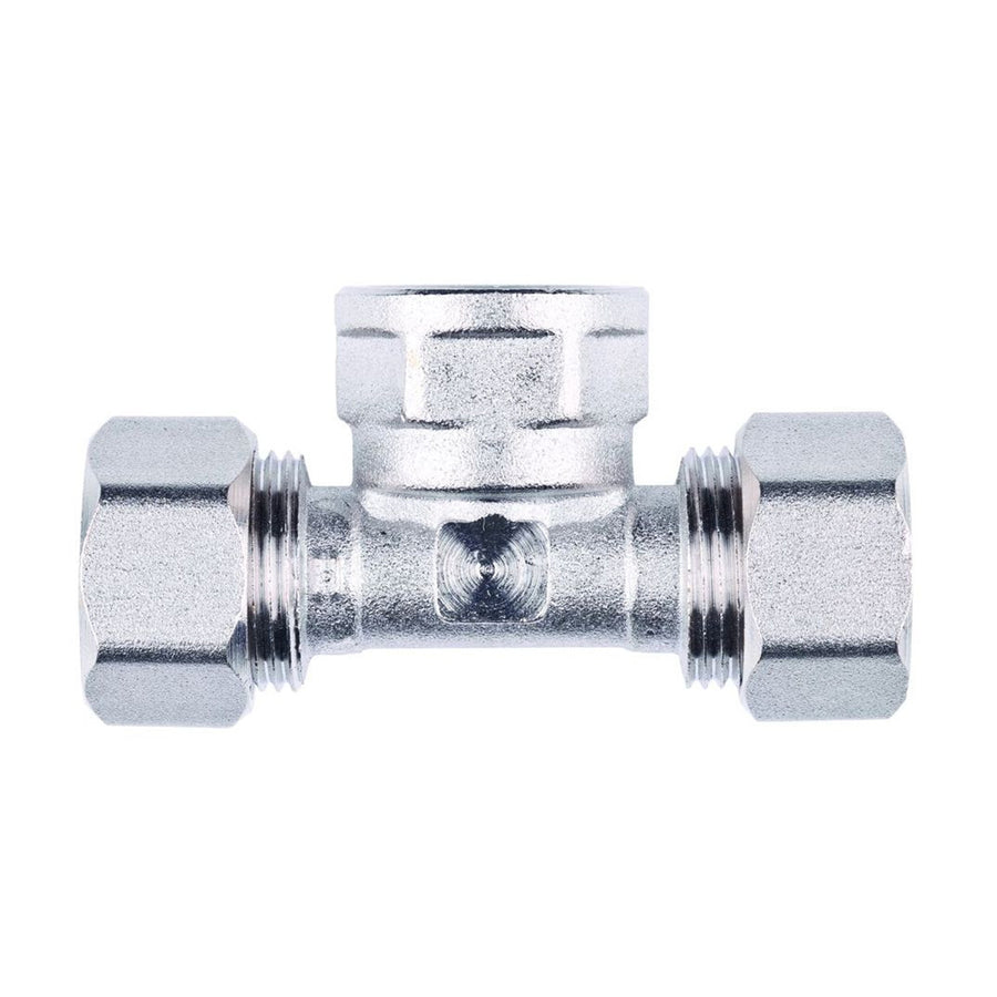 20mm x 3/4"F x 20mm MLCP Compression Tee with 3/4" Female Thread