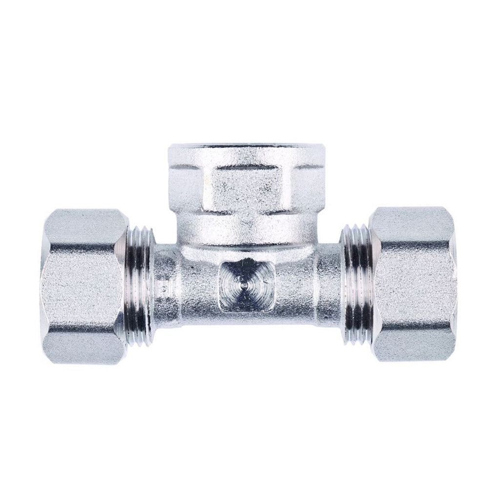 20mm x 1/2"F x 20mm MLCP Compression Tee with 1/2" Female Thread