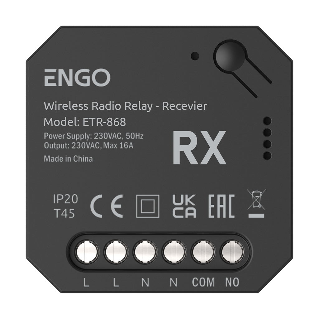 ENGO ETR-868 wireless relay receiver (RX) front view