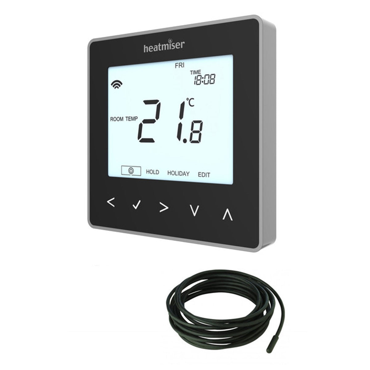 Black Programmable Digital Thermostat - 230V - Electric UFH