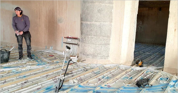 Pipework and manifold detail from Brenn Burroughs underfloor heating installation