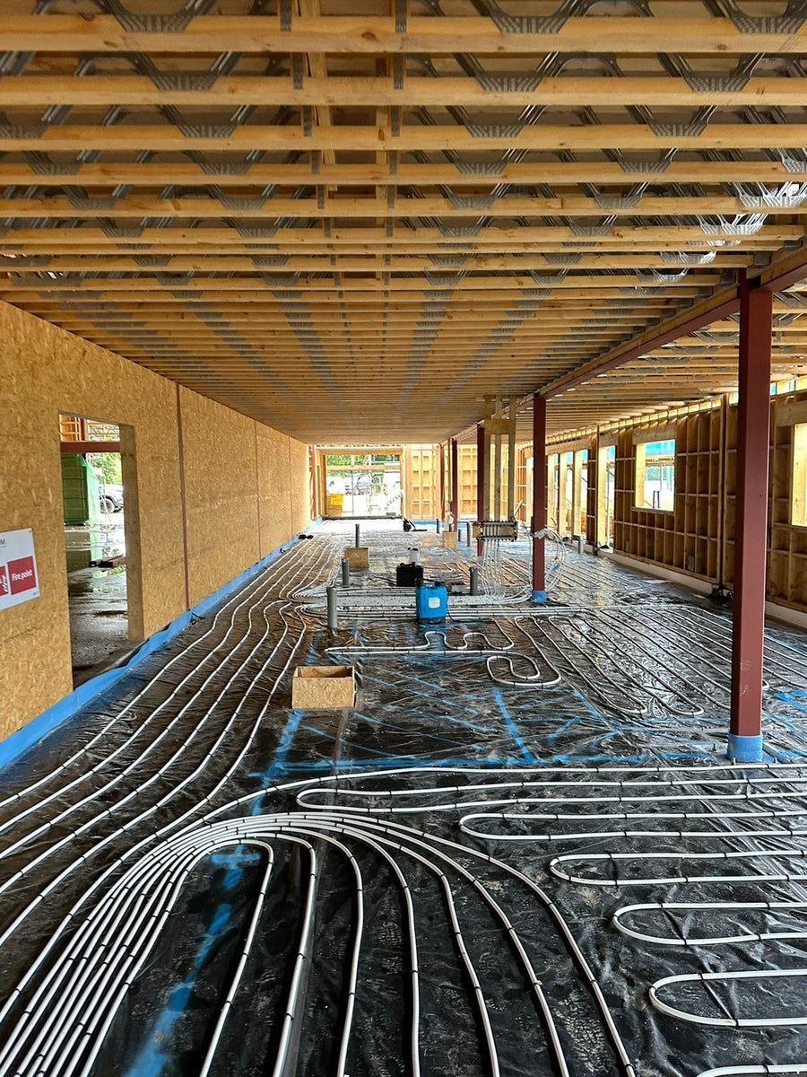 Pipe circuits installed across the Sandy Lodge project