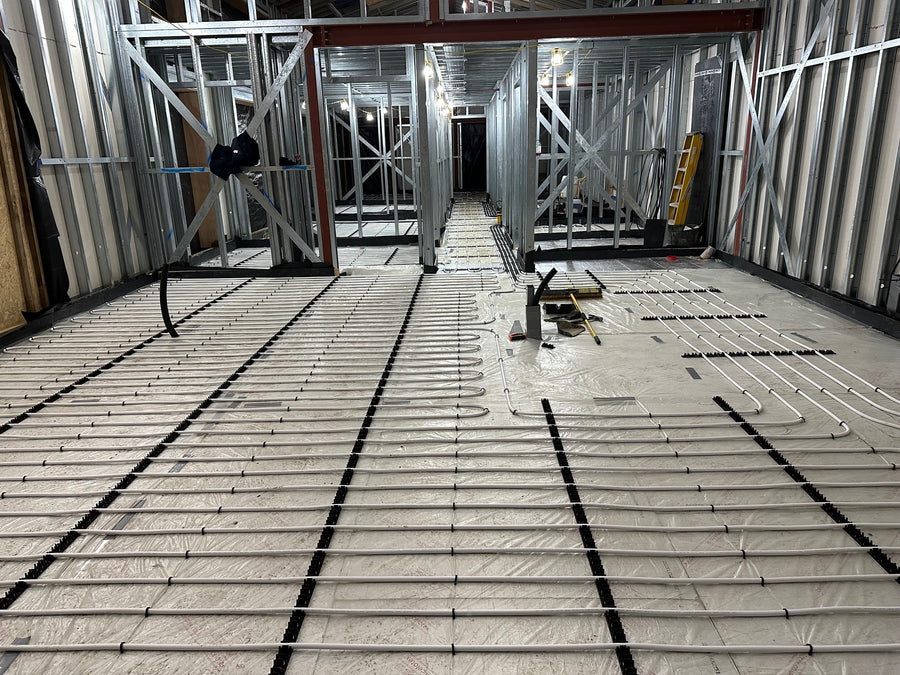 Underfloor heating pipework installed by Kris Green