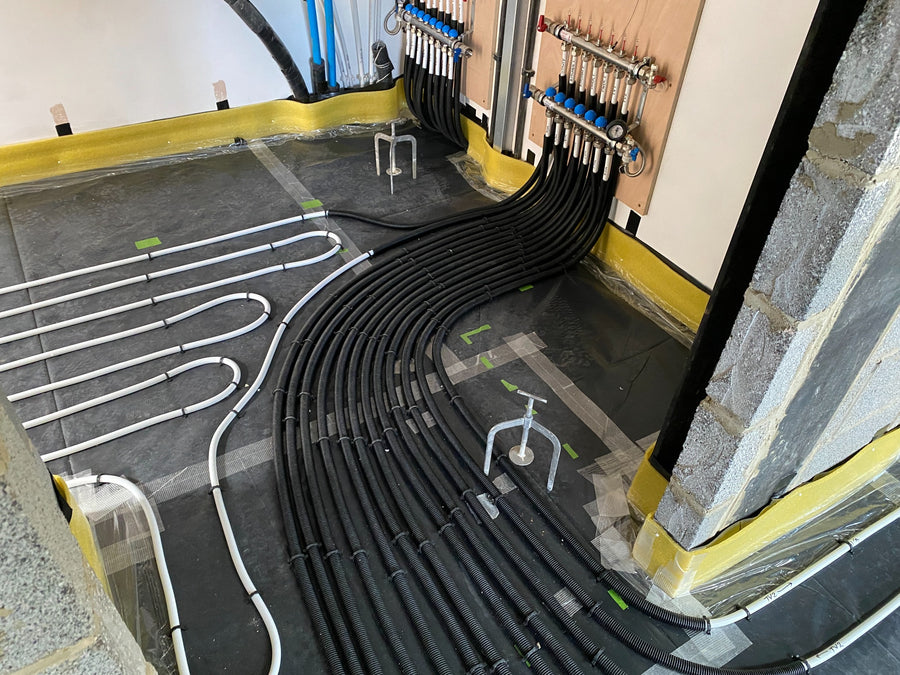 Completed pipe layout at Steve Jacobs' self-build project