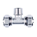 16mm x 1/2"M x 16mm MLCP Compression Tee with 1/2" Male Thread