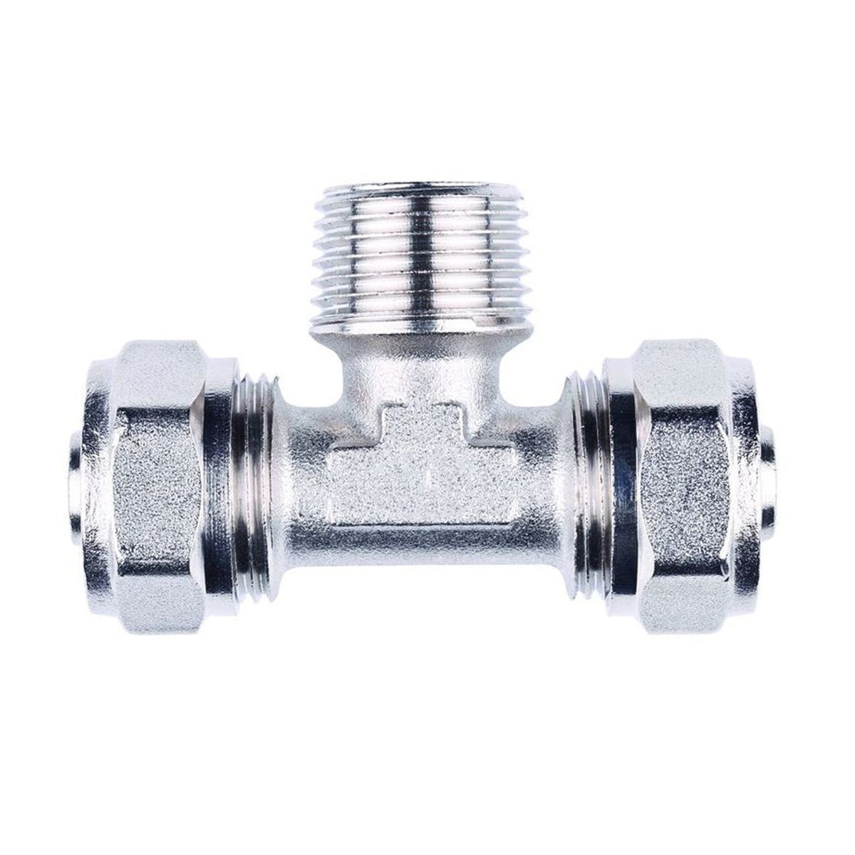 16mm x 1/2"M x 16mm MLCP Compression Tee with 1/2" Male Thread